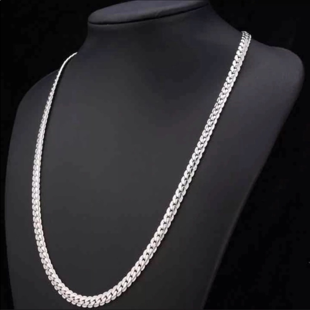 New unisex 18k white gold plated chain